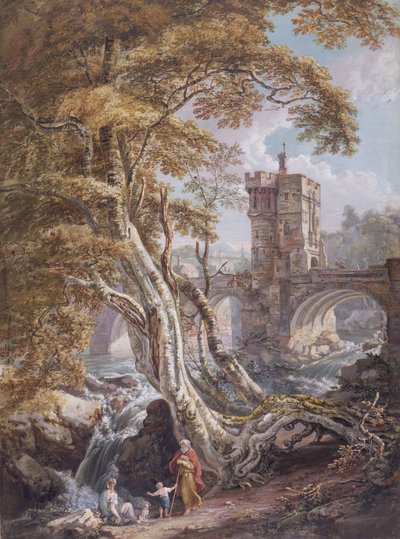 View of the Old Welsh Bridge, Shrewsbury by Paul Sandby